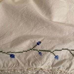 Hand embroidered bed skirt